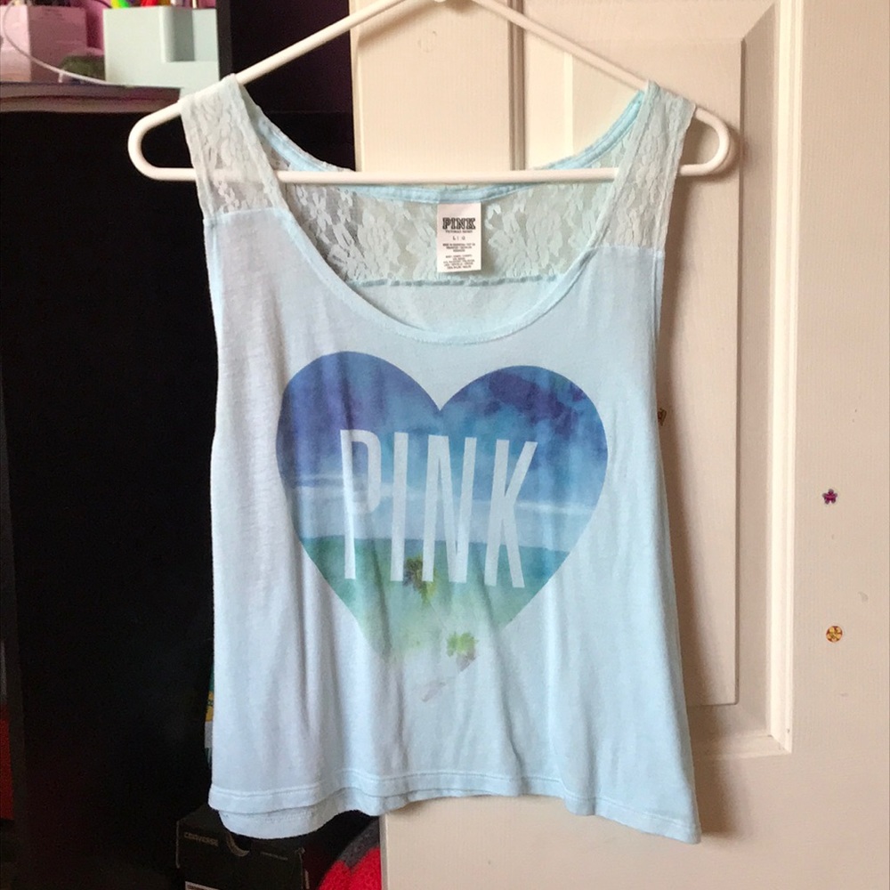 PINK blue tank top